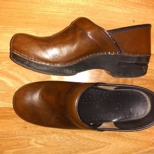 Brown Leather Dansko Clogs